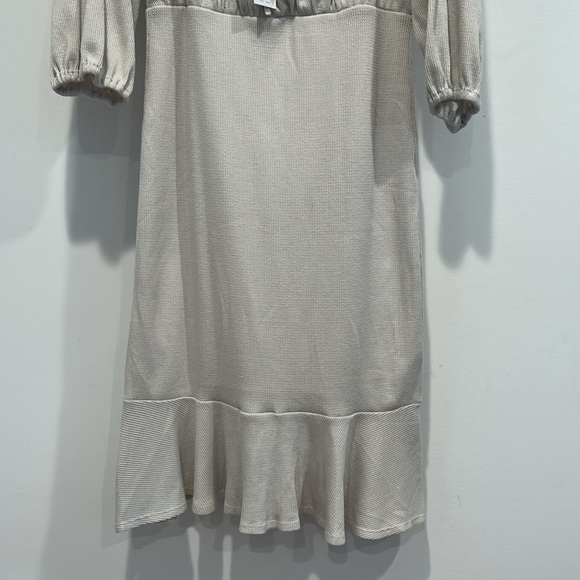 Gilli Quite Luxury Cream 3/4 Sleeve textured mini Dress women’s large new - Picture 4 of 6